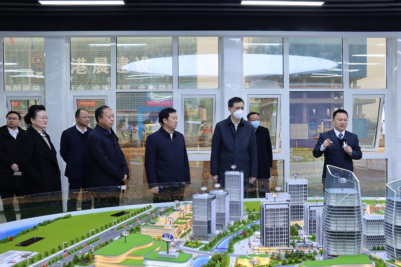周海兵到港晨公司岳陽自貿(mào)片區(qū)綜合體建設項目調研